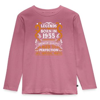 Legends are Born In 1955 Geburtstagsgeschenk -1955 - Kinder Premium Bio Langarmshirt - Mauve - Vorne - AI Model Kid Female (0cm)