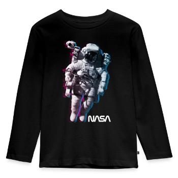 NASA Astronaut With Official Logo - Kids' Premium Longsleeve Shirt - black - Front - AI Model Kid Male (0cm)