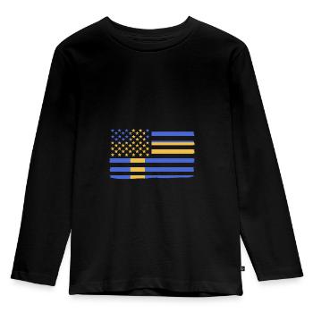 Sweden Swedish - Kids' Premium Longsleeve Shirt - black - Front - AI Model Kid Male (0cm)