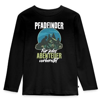Pfadfinder für jedes Abenteuer vorbereitet - Kinder Premium Bio Langarmshirt - Schwarz - Vorne - AI Model Kid Male (0cm)