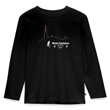 Rennrad Mont-Ventoux, einer unserer Bestseller - Kinder Premium Bio Langarmshirt - Schwarz - Vorne - AI Model Kid Male (0cm)