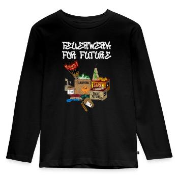Future Fireworks - Kids' Premium Longsleeve Shirt - black - Front - AI Model Kid Male (0cm)
