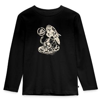 Midgard Odin Skull - Kids' Premium Longsleeve Shirt - black - Front - AI Model Kid Male (0cm)