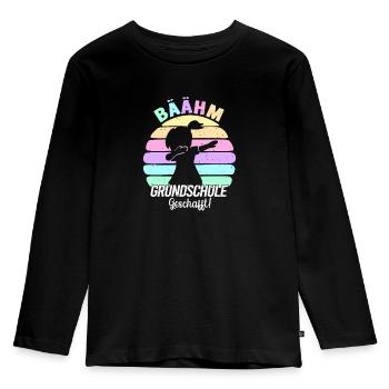 Grundschul Abgänger 2025 Grundschule Abschied - Kinder Premium Bio Langarmshirt - Schwarz - Vorne - AI Model Kid Male (0cm)