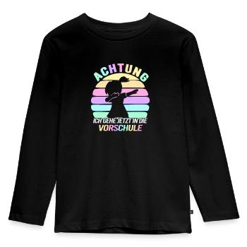Vorschulkind Verabschieden Kindergarten Vorschule - Kinder Premium Bio Langarmshirt - Schwarz - Vorne - AI Model Kid Male (0cm)