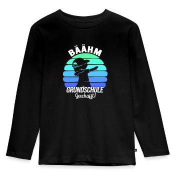 Grundschule Geschafft 2026 Grundschule Abschied - Kinder Premium Bio Langarmshirt - Schwarz - Vorne - AI Model Kid Male (0cm)