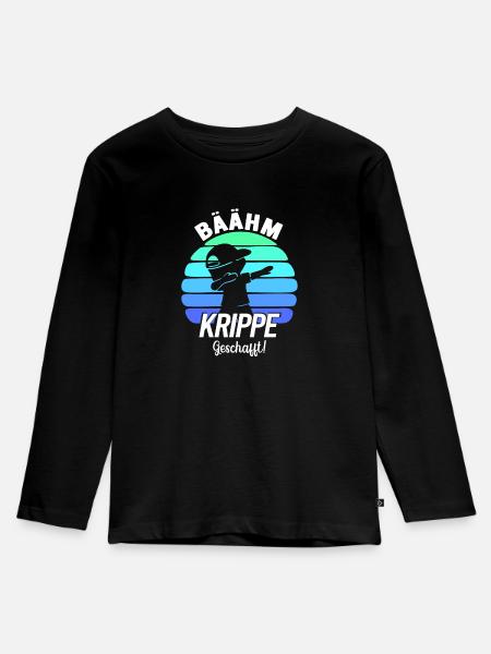 Kinderkrippe Geschafft Krippe Geschafft - Kinder Premium Bio Langarmshirt - Schwarz