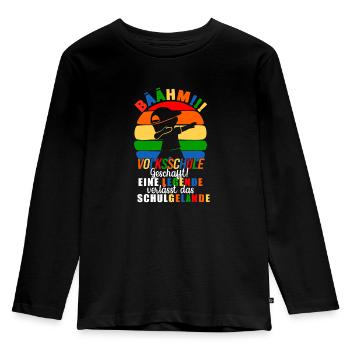 Volksschule Geschafft Absolvent Abgänger - Kinder Premium Bio Langarmshirt - Schwarz - Vorne - AI Model Kid Male (0cm)
