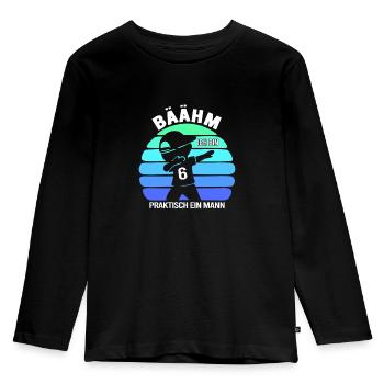 6 sechsjähriger 6. Geburtstag Jungen - Kinder Premium Bio Langarmshirt - Schwarz - Vorne - AI Model Kid Male (0cm)
