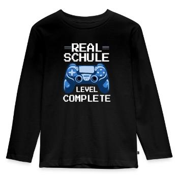 Hasta La Vista Realschule Geschafft - Kinder Premium Bio Langarmshirt - Schwarz - Vorne - AI Model Kid Male (0cm)