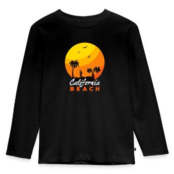 California Beach - Kids' Premium Longsleeve Shirt - black - Front - AI Model Kid Male (0cm)