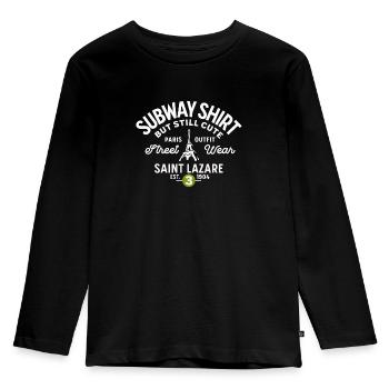 Suway shirt Parisstation St Lazare - Kids' Premium Longsleeve Shirt - black - Front - AI Model Kid Male (0cm)