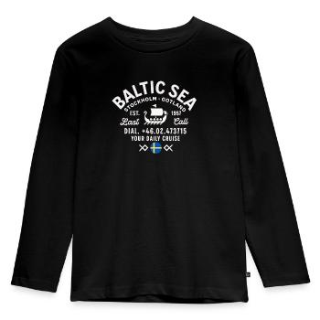 Crociera sul Mar Baltico - Maglia a maniche lunghe ecologica premium per bambini - nero - Fronte - AI Model Kid Male (0cm)