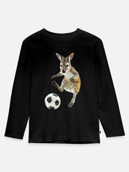 Wallaby - Kinder Premium Bio Langarmshirt - Schwarz