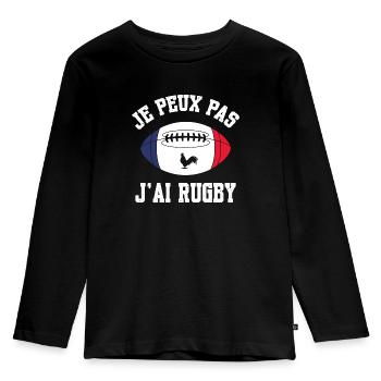 Je Peux Pas J'ai Rugby - T-shirt manches longues Premium Enfant - noir - Devant - AI Model Kid Male (0cm)