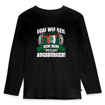 Augsburger Augsburg Augschburg Geschenk - Kinder Premium Bio Langarmshirt - Schwarz - Vorne - AI Model Kid Male (0cm)