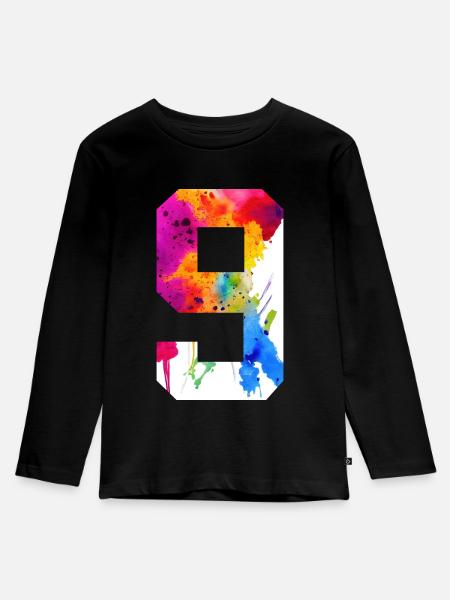 NUMÉRO 9 ANS 9E ANNIVERSAIRE - T-shirt manches longues Premium Enfant - noir