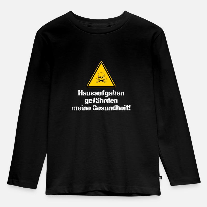 Spruch - Kinder Premium Bio Langarmshirt - Schwarz