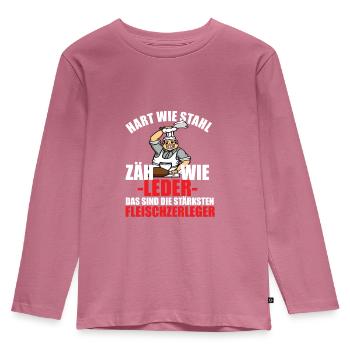 Fleischer Metzger Zerleger Schlachter - Kinder Premium Bio Langarmshirt - Mauve - Vorne - AI Model Kid Female (0cm)