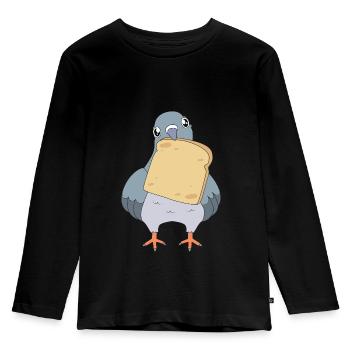 Taubenrennen Taube Tauben - Kinder Premium Bio Langarmshirt - Schwarz - Vorne - AI Model Kid Male (0cm)