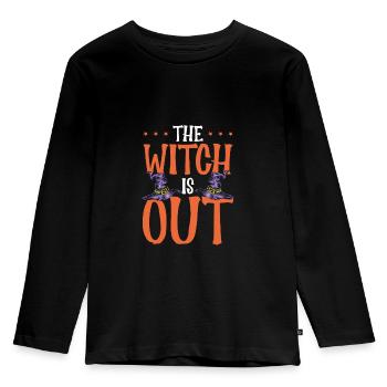La sorcière est dehors - T-shirt manches longues Premium Enfant - noir - Devant - AI Model Kid Male (0cm)