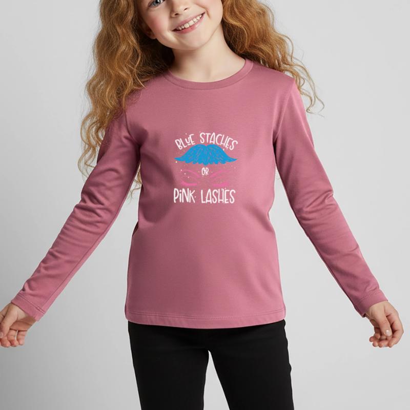 Blaue Stäbe Oder Rosa Wimpern Kinder Premium Bio Langarmshirt