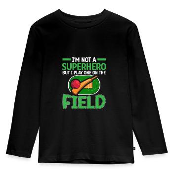 Je suis un super-héros sur le - T-shirt manches longues Premium Enfant - noir - Devant - AI Model Kid Male (0cm)