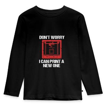 3D Druck - Kinder Premium Bio Langarmshirt - Schwarz - Vorne - AI Model Kid Male (0cm)