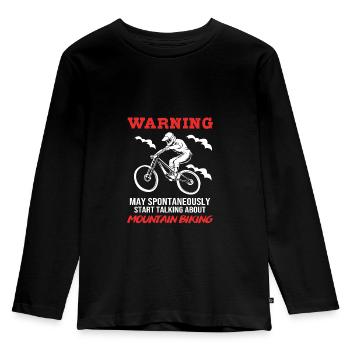 Mountainbike Mountainbiken Mountainbiker - Kinder Premium Bio Langarmshirt - Schwarz - Vorne - AI Model Kid Male (0cm)