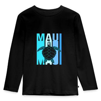 Maui Hawaï Hawaïen - T-shirt manches longues Premium Enfant - noir - Devant - AI Model Kid Male (0cm)