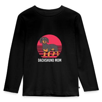 Dackel - Kinder Premium Bio Langarmshirt - Schwarz - Vorne - AI Model Kid Male (0cm)