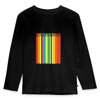 3. Klasse - Kinder Premium Bio Langarmshirt - Schwarz - Vorne - AI Model Kid Male (0cm)