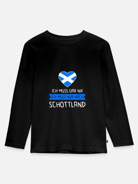 Schottland Schotte Schotten Geschenk - Kinder Premium Bio Langarmshirt - Schwarz