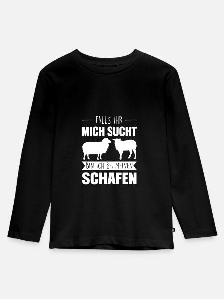 Schafe Schaf Schäfer Geschenk - Kinder Premium Bio Langarmshirt - Schwarz