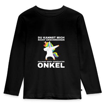 Nichte Onkel Nichten Geschenk - Kinder Premium Bio Langarmshirt - Schwarz - Vorne - AI Model Kid Male (0cm)