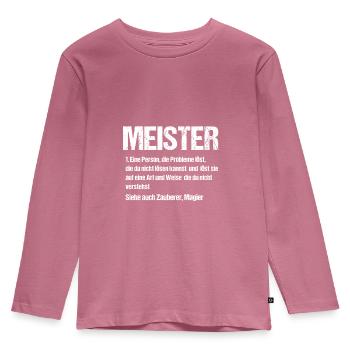 Meister Definition Handwerksmeister Geschenk - Kinder Premium Bio Langarmshirt - Mauve - Vorne - AI Model Kid Female (0cm)