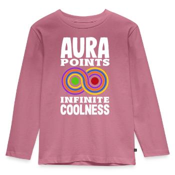 Aura Points Infini Cool Tendance Viral - T-shirt manches longues Premium Enfant - mauve - Devant - AI Model Kid Female (0cm)
