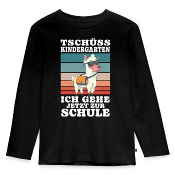 Einschulung 13 Zeichenfläche 7 Kopieren 15 - Kinder Premium Bio Langarmshirt - Schwarz - Vorne - AI Model Kid Male (0cm)