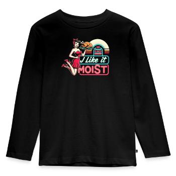 I Like It Moist Thanksgiving Costume Turkey Day - Kids' Premium Longsleeve Shirt - black - Front - AI Model Kid Male (0cm)