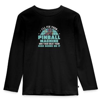 Le flipper bat votre meilleur score Drôle de flipper - T-shirt manches longues Premium Enfant - noir - Devant - AI Model Kid Male (0cm)