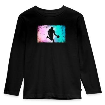Basketball player Basketball player Basketball - Kids' Premium Longsleeve Shirt - black - Front - AI Model Kid Male (0cm)