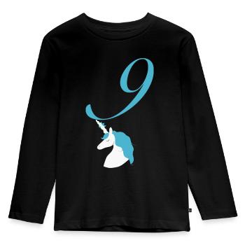 9 Ans Anniversaire - T-shirt manches longues Premium Enfant - noir - Devant - AI Model Kid Male (0cm)