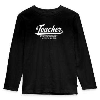 Teacher - Superhero - T-shirt manches longues Premium Enfant - noir - Devant - AI Model Kid Male (0cm)