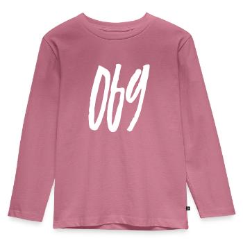 069 Area code Frankfurt am Main - Kids' Premium Longsleeve Shirt - mauve - Front - AI Model Kid Female (0cm)