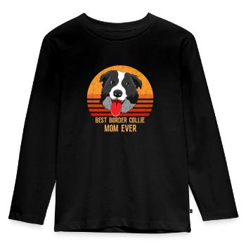 Best Border Collie Mom Ever Lustig Shepard Hundebe - Kinder Premium Bio Langarmshirt - Schwarz - Vorne - AI Model Kid Male (0cm)