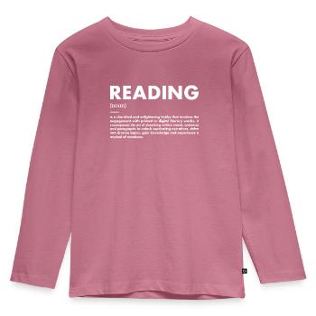 Reader Definition Reading - Kids' Premium Longsleeve Shirt - mauve - Front - AI Model Kid Female (0cm)