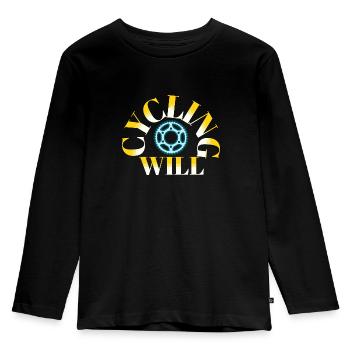 Radfahren wird - Kinder Premium Bio Langarmshirt - Schwarz - Vorne - AI Model Kid Male (0cm)