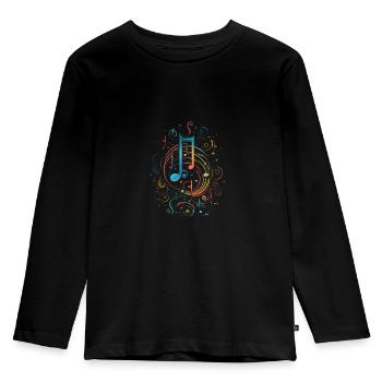 Notes visualized music - Kids' Premium Longsleeve Shirt - black - Front - AI Model Kid Male (0cm)