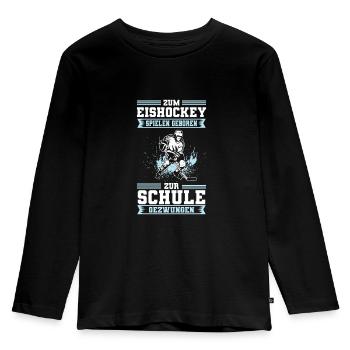 Eishockey Kinder Mannschaft Verein Geschenk - Kinder Premium Bio Langarmshirt - Schwarz - Vorne - AI Model Kid Male (0cm)