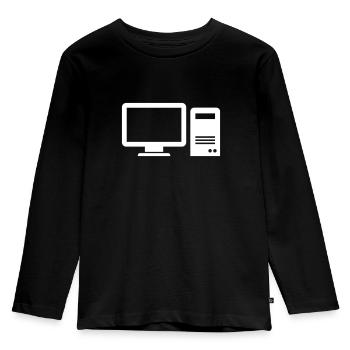 Computer - Kids' Premium Longsleeve Shirt - black - Front - AI Model Kid Male (0cm)